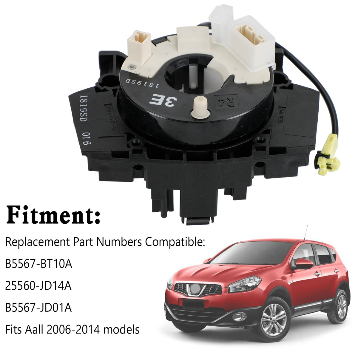 Nissan Dualis Qashqai 2006-2014 Squib Spiral Cable Clock Spring B5567-BT10A
