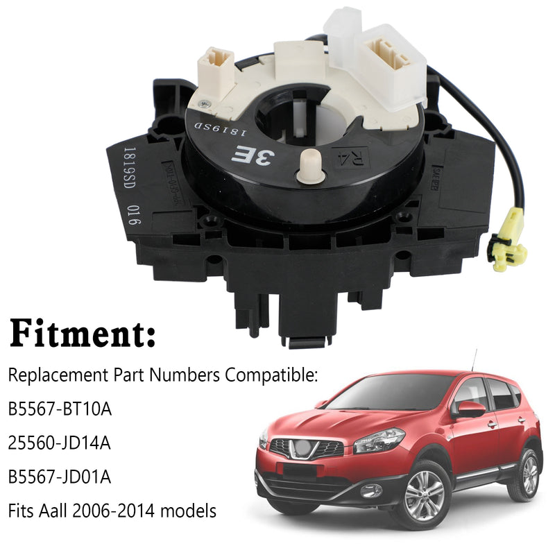 Nissan Dualis Qashqai 2006-2014 Squib Spiral Cable Clock Spring B5567-BT10A