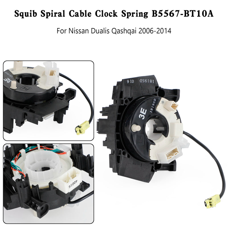 Nissan Dualis Qashqai 2006-2014 Squib Spiral Cable Clock Spring B5567-BT10A
