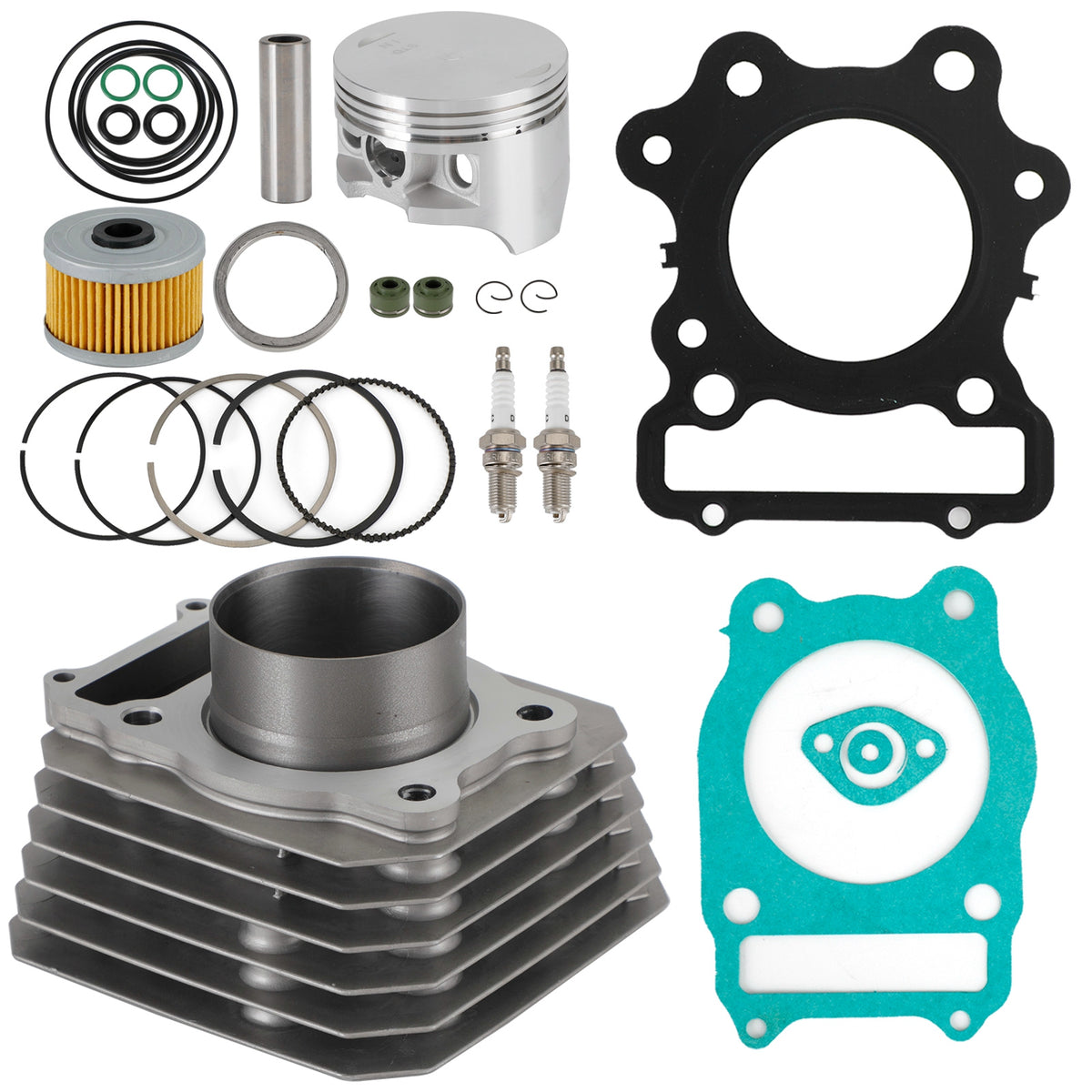 Honda 1988-2000 TRX300 TRX 300 Fourtrax Piston Gaskets Top End Kit Cylinder Jug