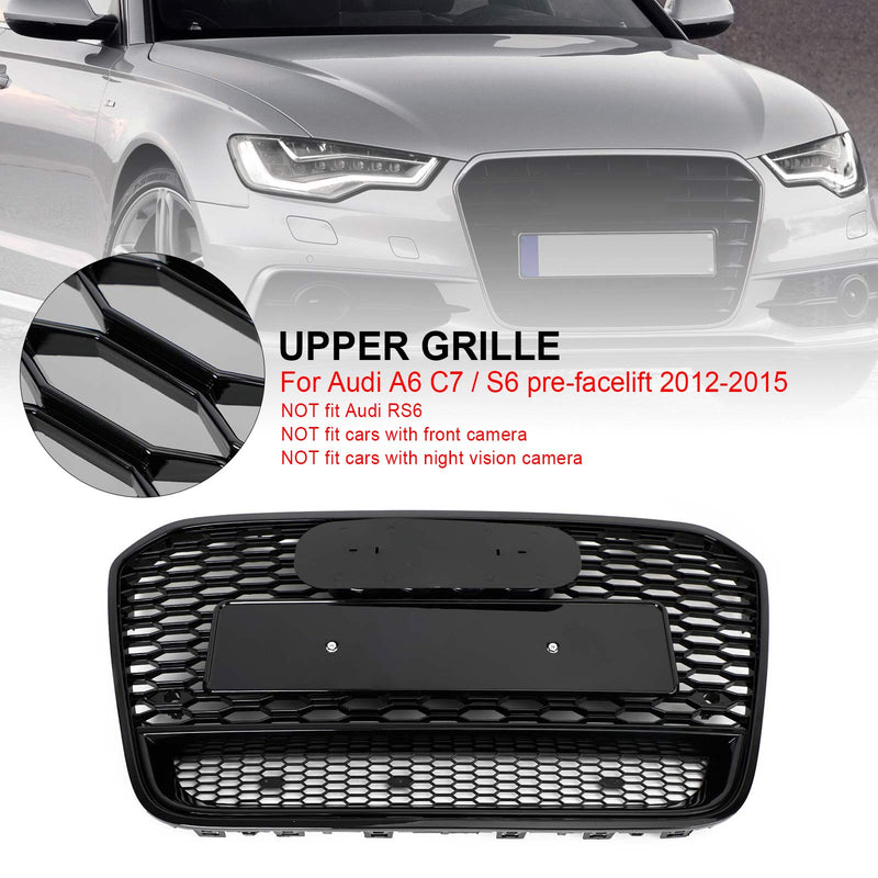 2012-2015 Audi A6 S6 C7 RS6 Style Front Mesh Honeycomb Grille Grill