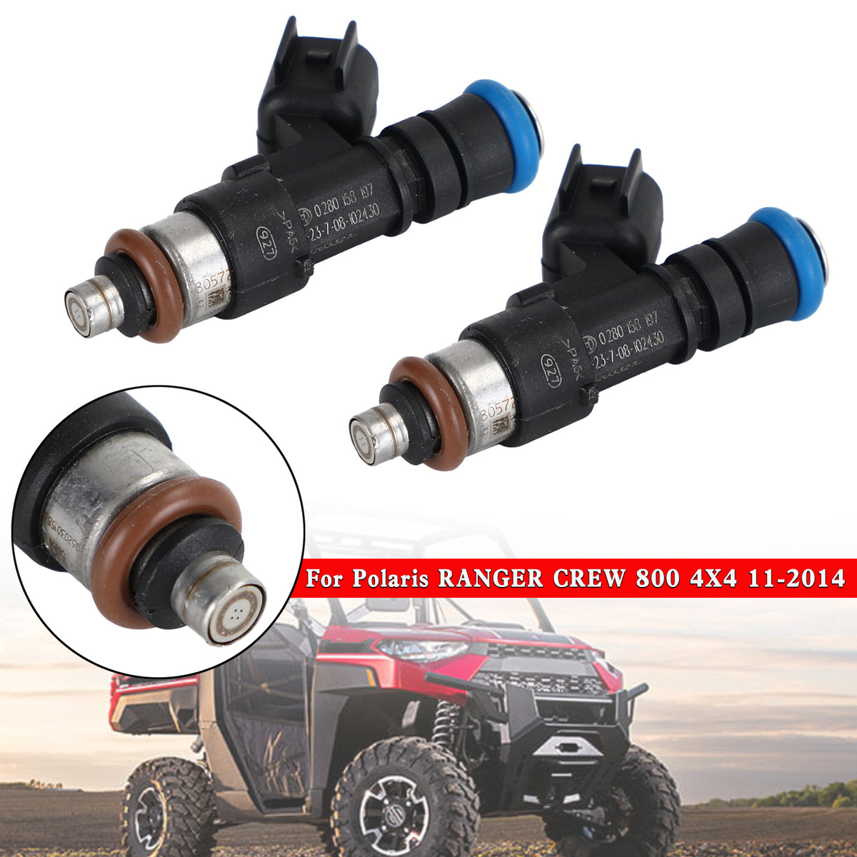 Polaris Ranger XP 800 1204318 0280158197 GX1111IJ117XG 1204319 2PCS Fuel Injectors