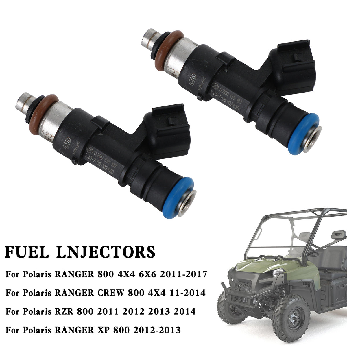 Polaris Ranger XP 800 1204318 0280158197 GX1111IJ117XG 1204319 2PCS Fuel Injectors