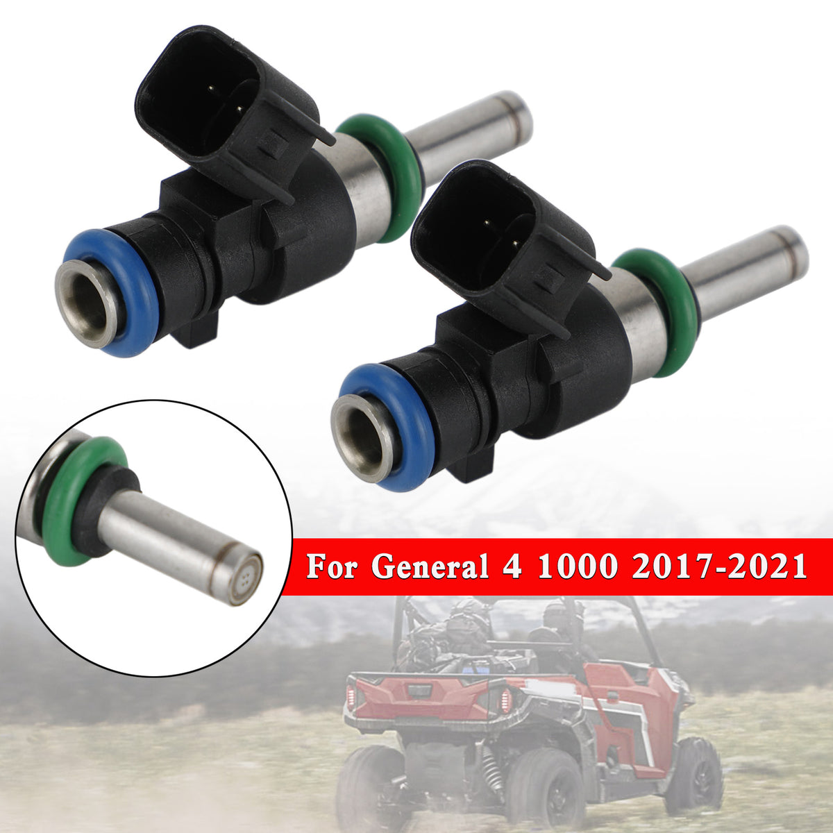 Polaris General RZR RS1 XP1000 2014-2021 2521387 0280158337 2PCS Fuel Injectors