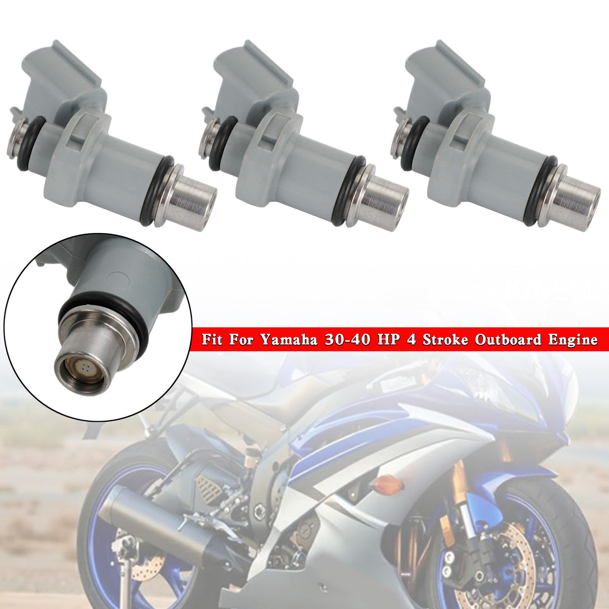 Yamaha Outboard Motor F 30HP 40HP 4 Stroke 6BG-13761-00 3PCS Fuel Injectors