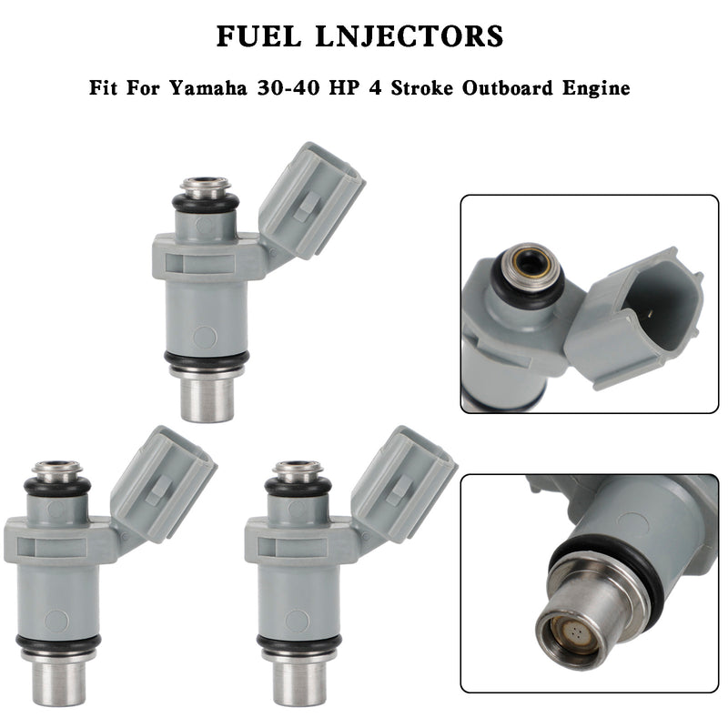 Yamaha Outboard Motor F 30HP 40HP 4 Stroke 6BG-13761-00 3PCS Fuel Injectors