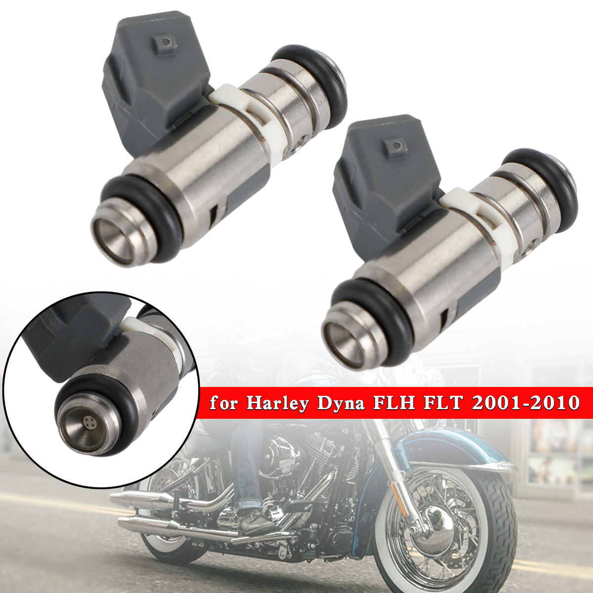 Dyna FLH FLT 2001-2010 IWP162 28040151A IWP-162 2PCS Fuel Injectors