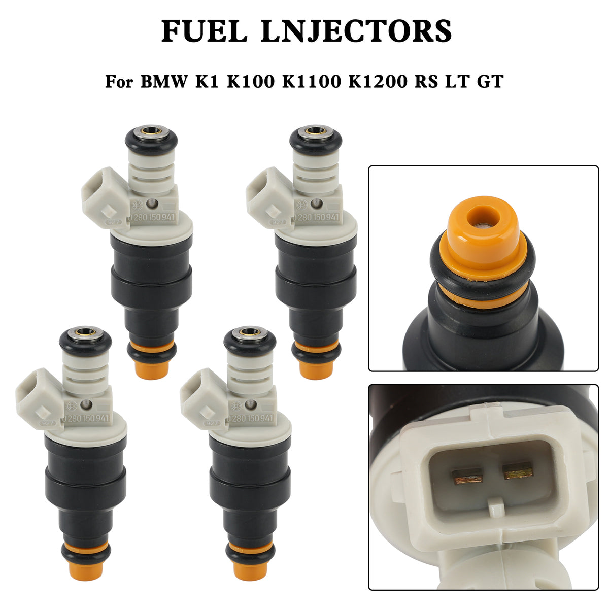 BMW K1 K100 K1100 K1200 RS LT GT 4PCS 0280150941 Fuel Injector 0280150705