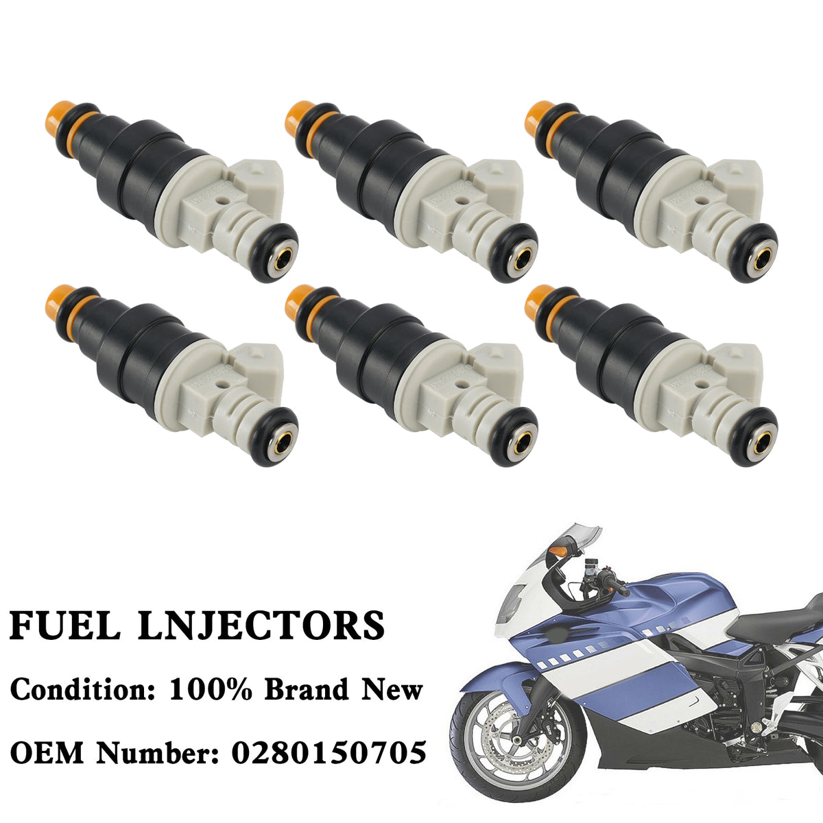 BMW K1 K100 K1100 K1200 RS LT GT 6PCS 0280150941 Fuel Injector 0280150705