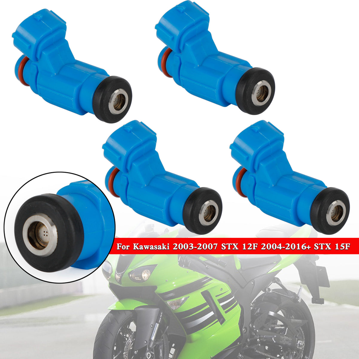 Kawasaki 2003-2007 STX 12F 2004-2016+ STX 15F 4PCS 49033-3707 Fuel Injectors