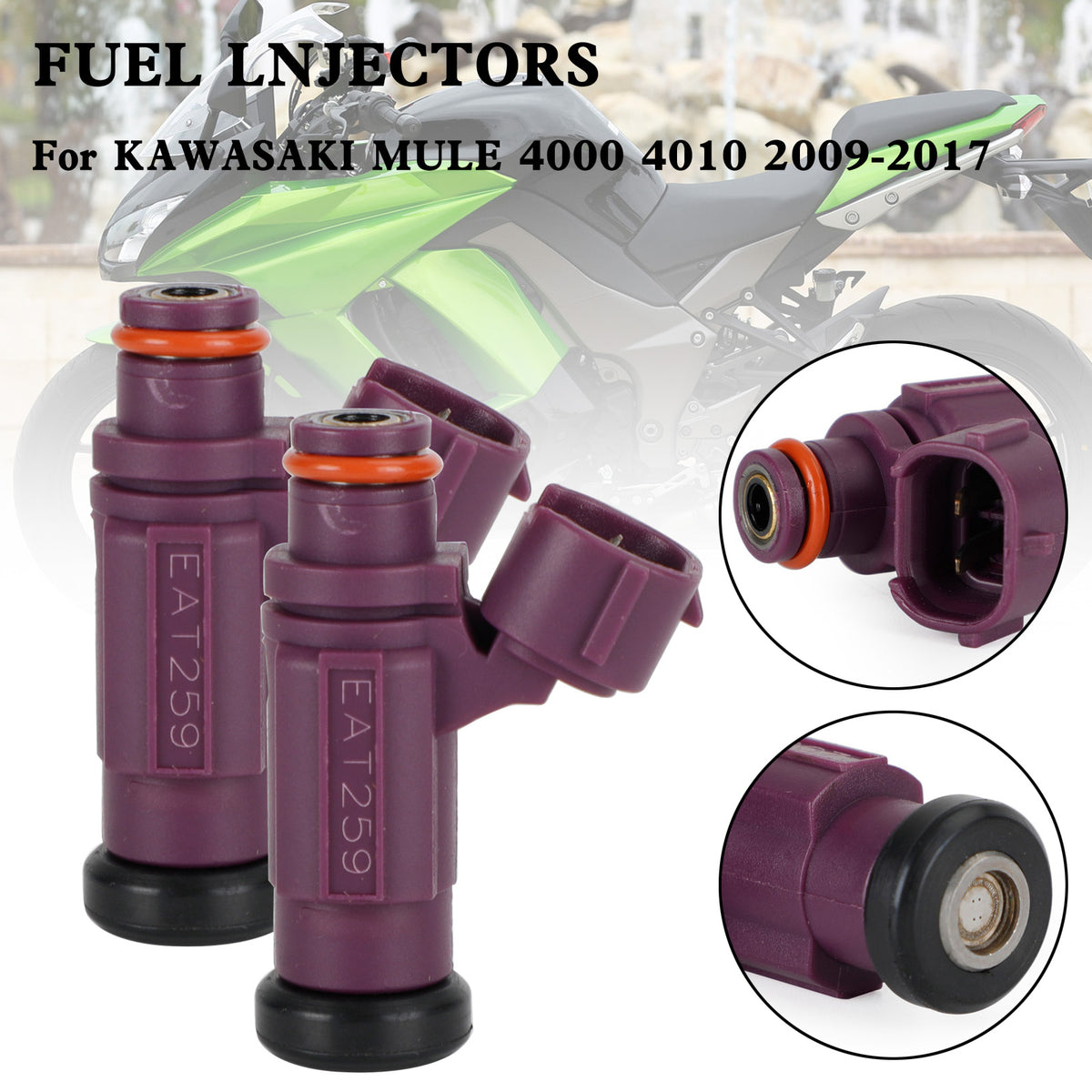 KAWASAKI MULE 4000 4010 2009-2017 2PCS Fuel Injector EAT259 49033-2060 490332060