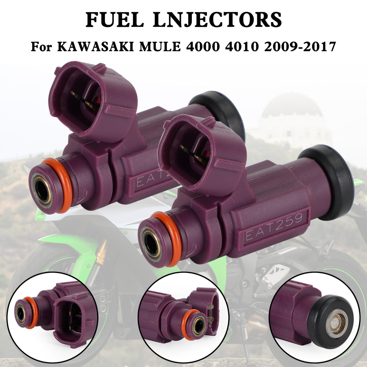KAWASAKI MULE 4000 4010 2009-2017 2PCS Fuel Injector EAT259 49033-2060 490332060