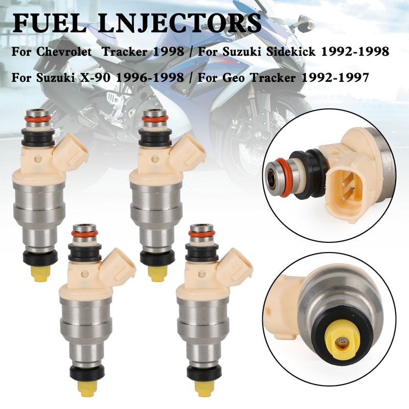Suzuki Sidekick Tracker X-90 1.6L INP-470 4PCS 15710-58B00 Fuel Injectors Fit