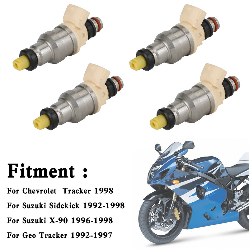Suzuki Sidekick Tracker X-90 1.6L INP-470 4PCS 15710-58B00 Fuel Injectors Fit