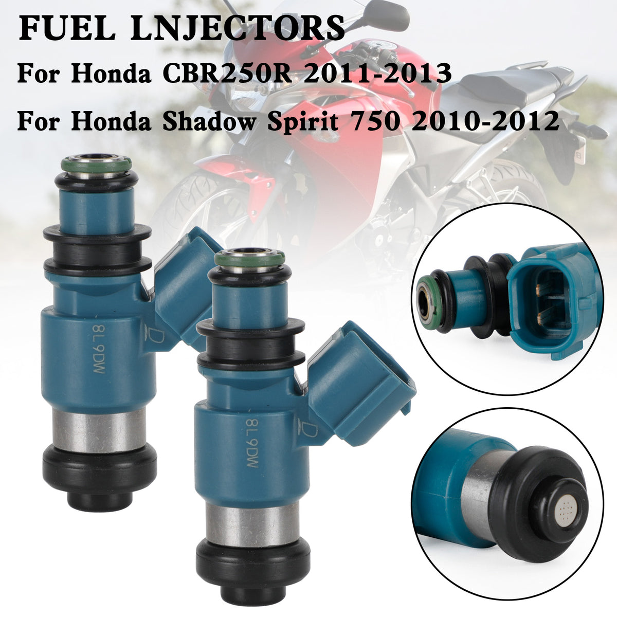 Honda CBR250R Shadow Phantom 750 16450-MFE-641 16450MFE641 2PCS Fuel Injector