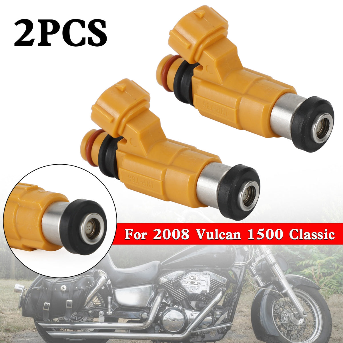 Kawasaki 2000-2008 Vulcan 1500 1600 PN 2PCS 49033-1057 Fuel injectors INP-786