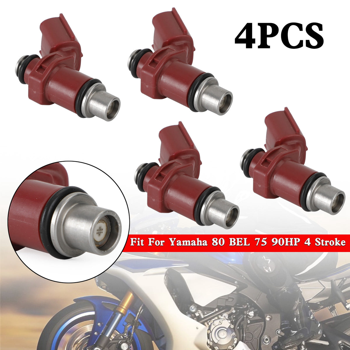 Yamaha Outboard 80BEL 75-90HP 4 Stroke 4PCS Fuel Injector 160CC 6D8-13761-00-00