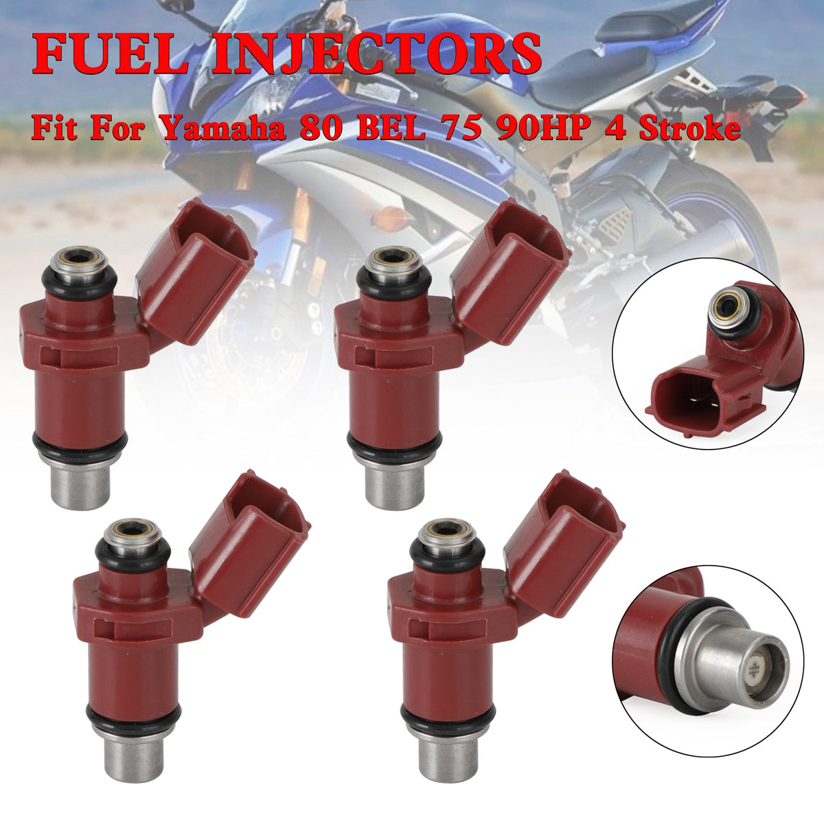 Yamaha Outboard 80BEL 75-90HP 4 Stroke 4PCS Fuel Injector 160CC 6D8-13761-00-00