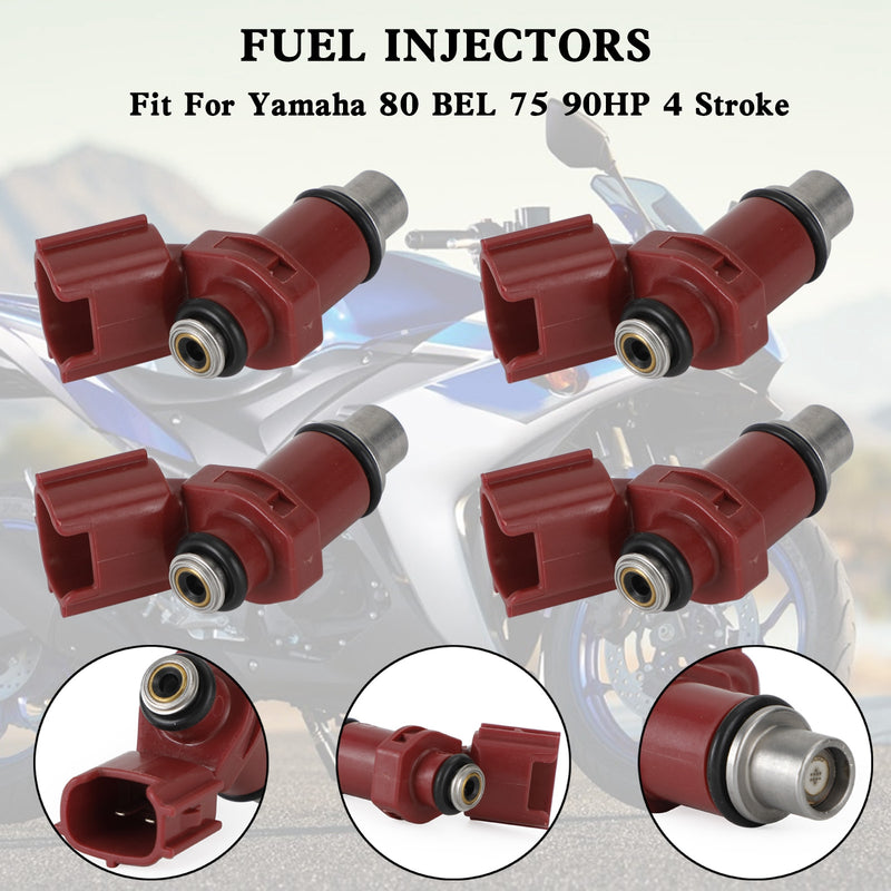 Yamaha Outboard 80BEL 75-90HP 4 Stroke 4PCS Fuel Injector 160CC 6D8-13761-00-00