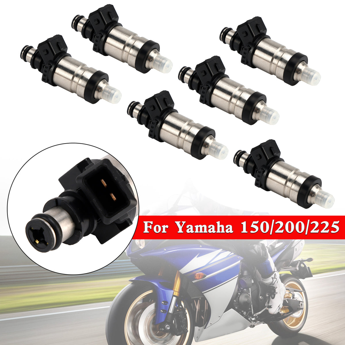 Yamaha 150/200/225 HP 2 Stroke 6PCS Fuel Injector 65L-13761-00-00