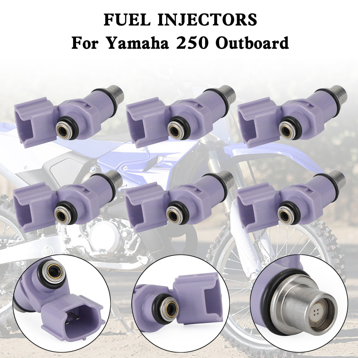 Yamaha 250 Outboard 6PCS Fuel Injectors 6P2-13761-10-00 Fit