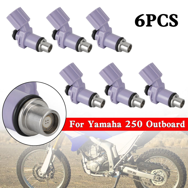 Yamaha 250 Outboard 6PCS Fuel Injectors 6P2-13761-10-00 Fit