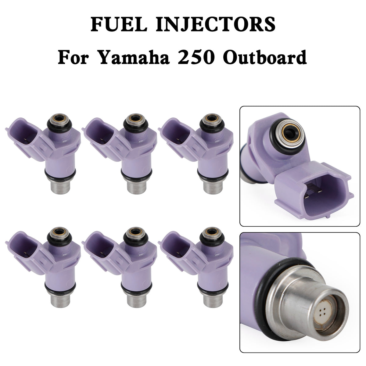 Yamaha 250 Outboard 6PCS Fuel Injectors 6P2-13761-10-00 Fit