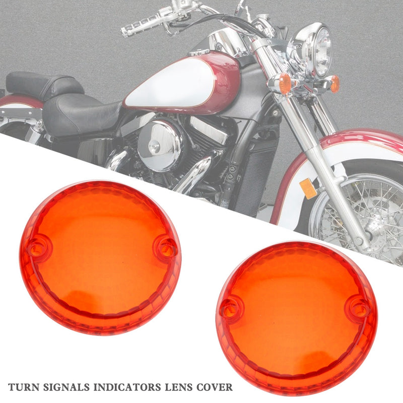 Yamaha Kawasaki Vulcan 1500 VN Amber Turn Signals Indicators Lens Cover