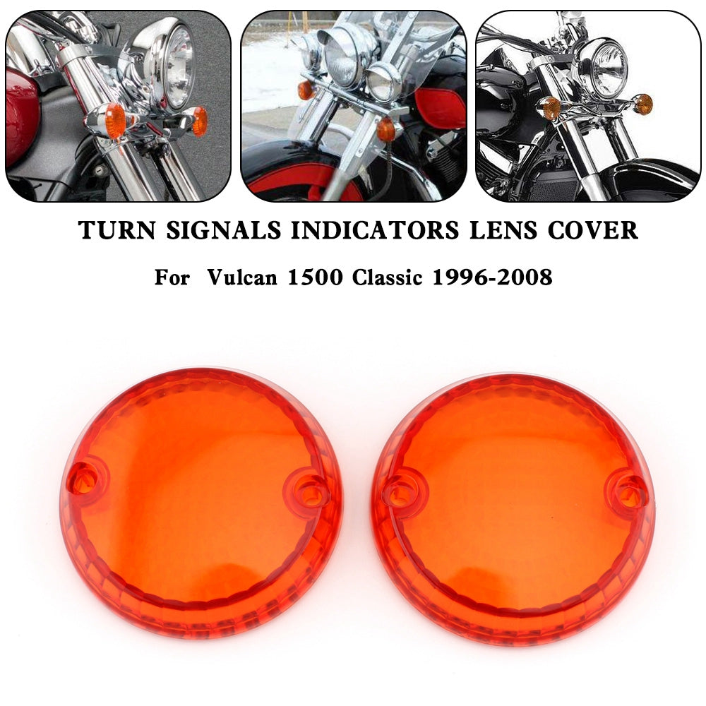 Yamaha Kawasaki Vulcan 1500 VN Amber Turn Signals Indicators Lens Cover