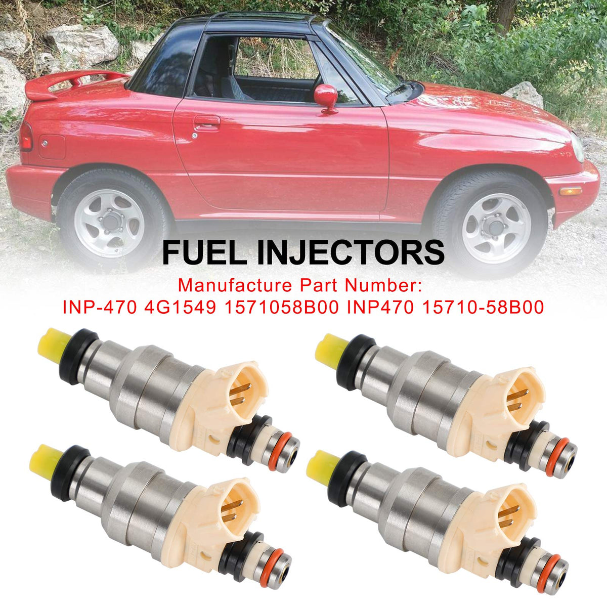 Suzuki Sidekick X-90 1.6L Fit Chevy Tracker 4PCS Fuel Injectors INP-470
