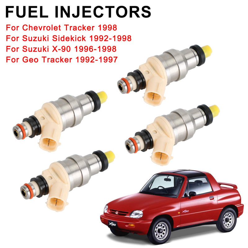Suzuki Sidekick X-90 1.6L Fit Chevy Tracker 4PCS Fuel Injectors INP-470