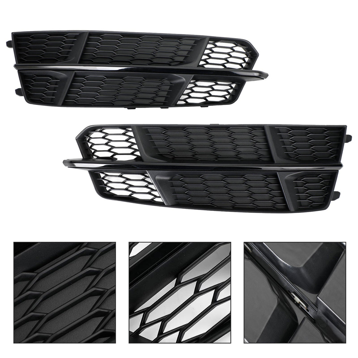 2016-2018  Audi A6 C7 S-Line Matt Black Front Bumper Lower Grill 4G0807681AN 4G0807682AN