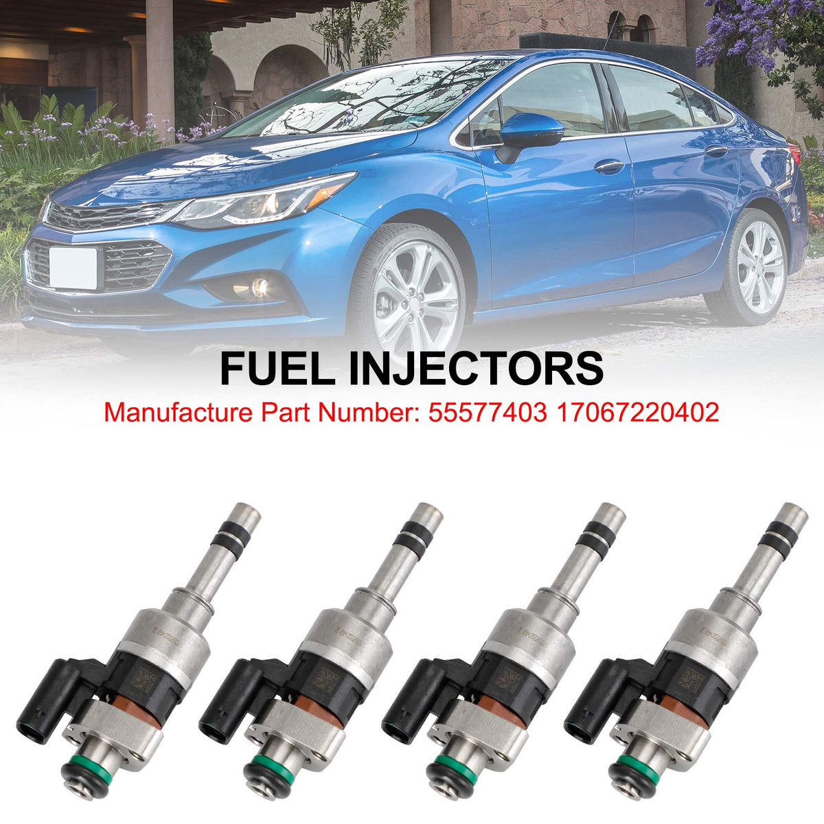 4PCS 55577403 Fuel Injectors Fit GMC 16-19 Fit Chevry Cruze Malibu 1.4L 1.5L L4