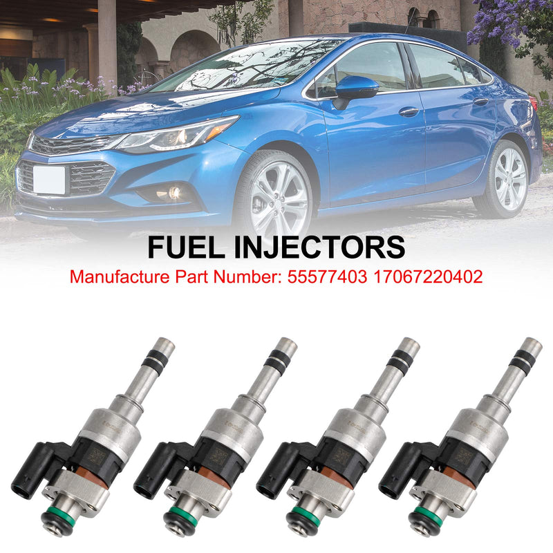 4PCS 55577403 Fuel Injectors Fit GMC 16-19 Fit Chevry Cruze Malibu 1.4L 1.5L L4