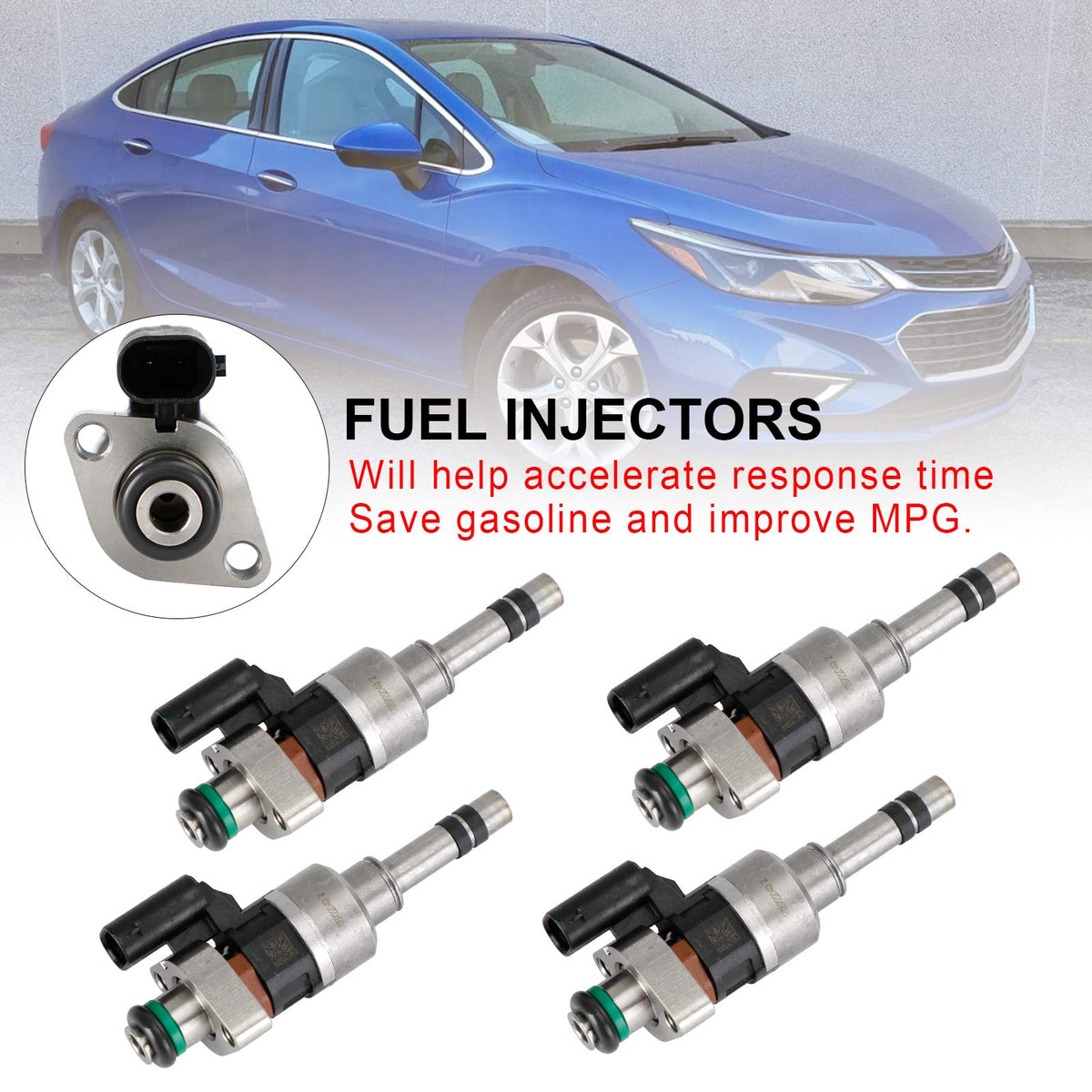 4PCS 55577403 Fuel Injectors Fit GMC 16-19 Fit Chevry Cruze Malibu 1.4L 1.5L L4