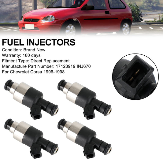 Chevrolet Corsa 1996-1998 INJ670 4PCS Fuel Injector 17123919