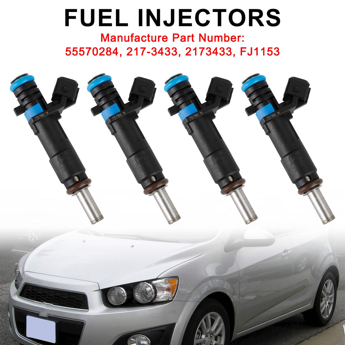 Chevrolet Cruze Sonic 1.8L 2011-2015 217-3433 4PCS Fuel Injectors 55570284