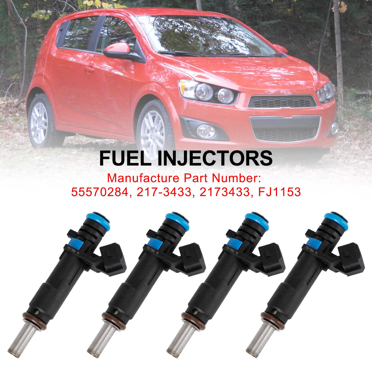 Chevrolet Cruze Sonic 1.8L 2011-2015 217-3433 4PCS Fuel Injectors 55570284