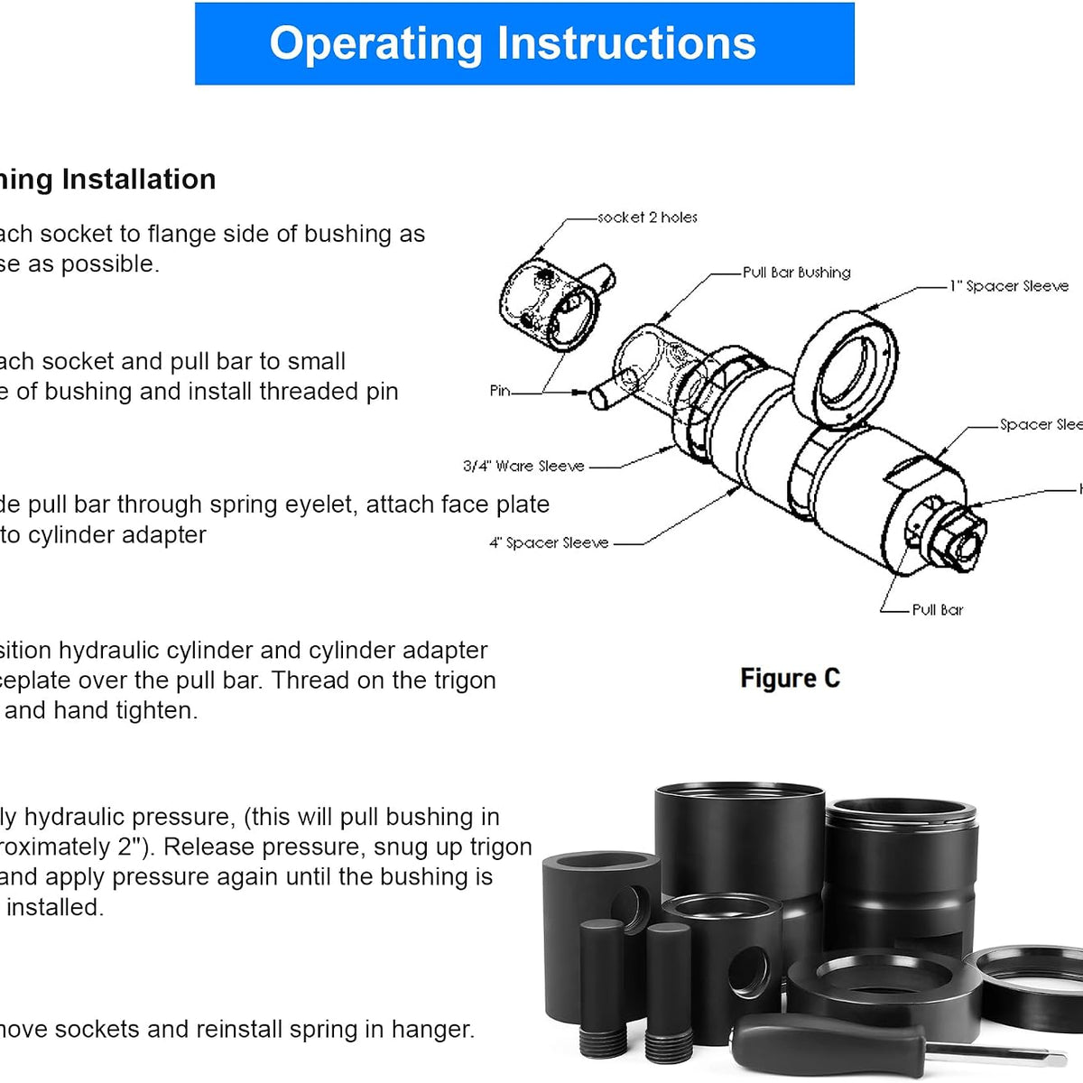 Pin and Bushing Adapter Service Kit 15030 for Heavy Duty Trucks & Equipment
