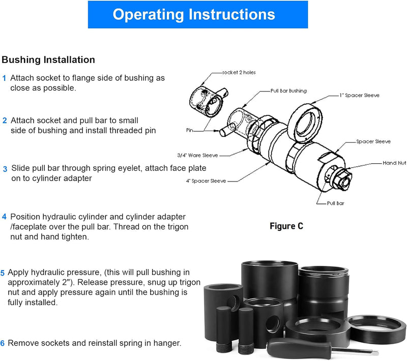 Pin and Bushing Adapter Service Kit 15030 for Heavy Duty Trucks & Equipment