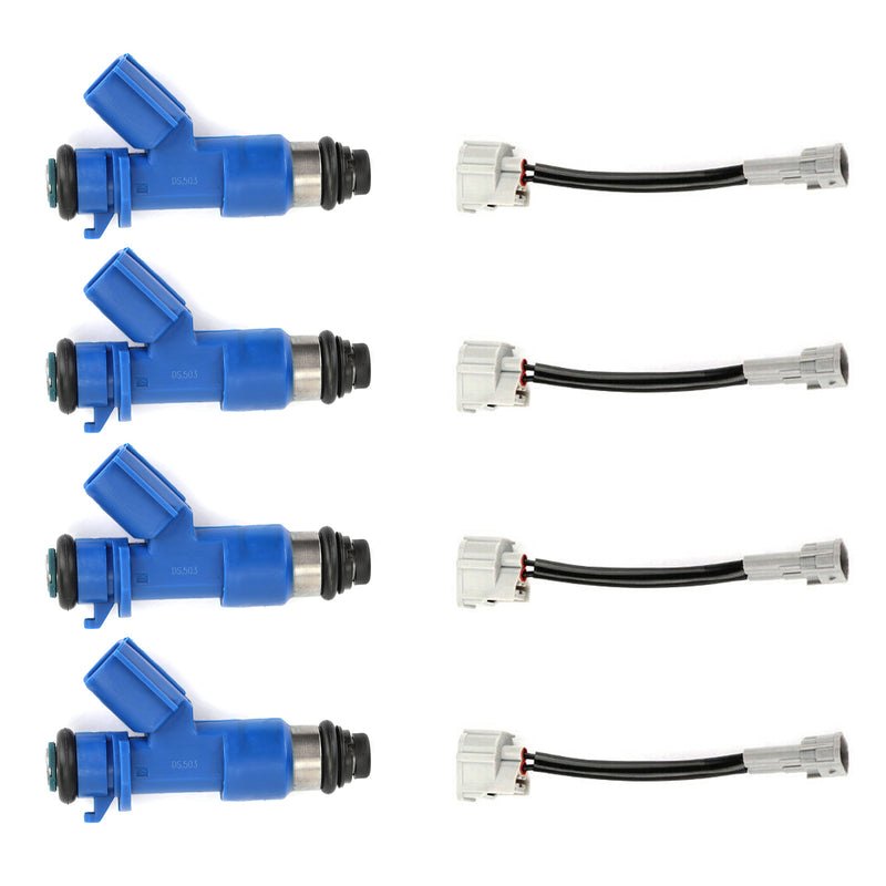 Honda Civic Fit Acura RSX W/Adapters 410CC 4PCS Fuel Injectors 16450RWCA01
