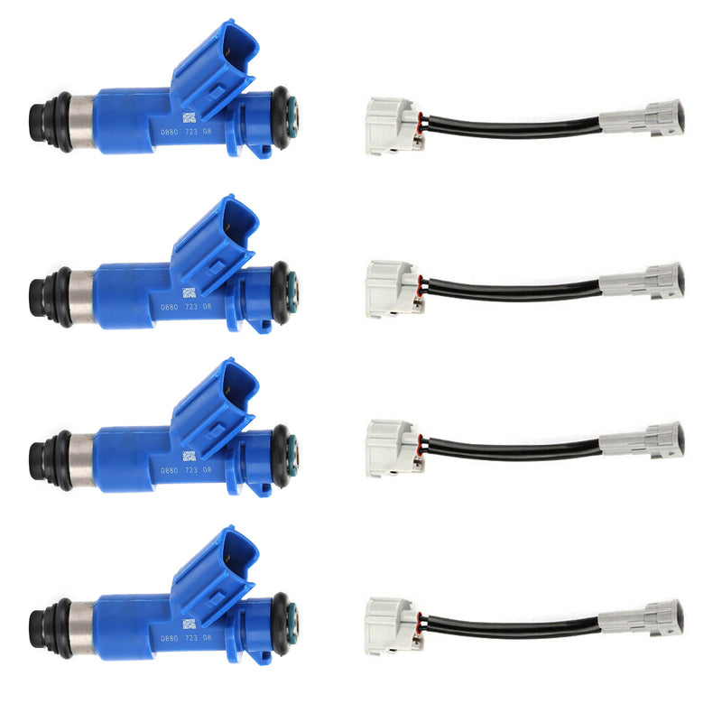 Honda Civic Fit Acura RSX W/Adapters 410CC 4PCS Fuel Injectors 16450RWCA01