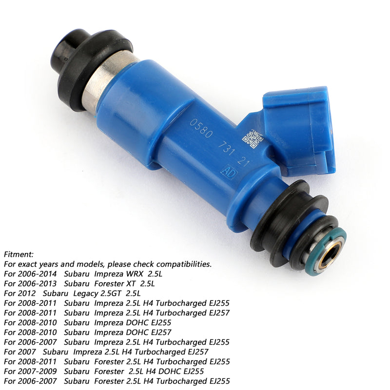 WRX / STI 16611-AA720 2.5L 4PCS Dark Blue 565cc Fuel Injectors 16611AA720