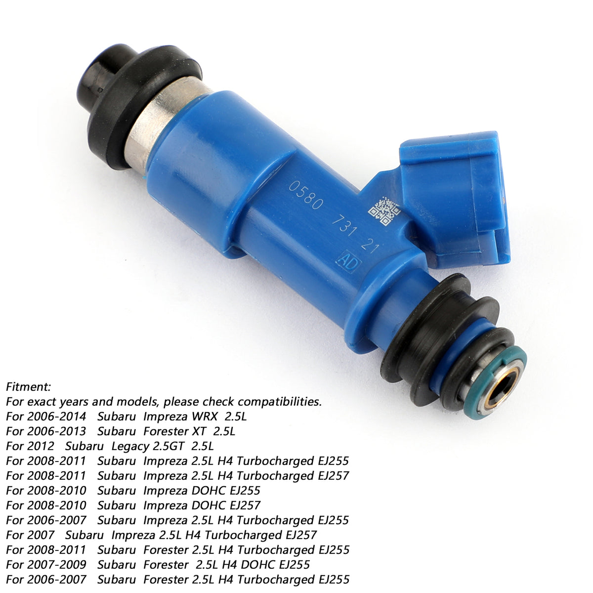 WRX / STI 16611-AA720 2.5L 1x Dark Blue 565cc Fuel Injectors 16611AA720