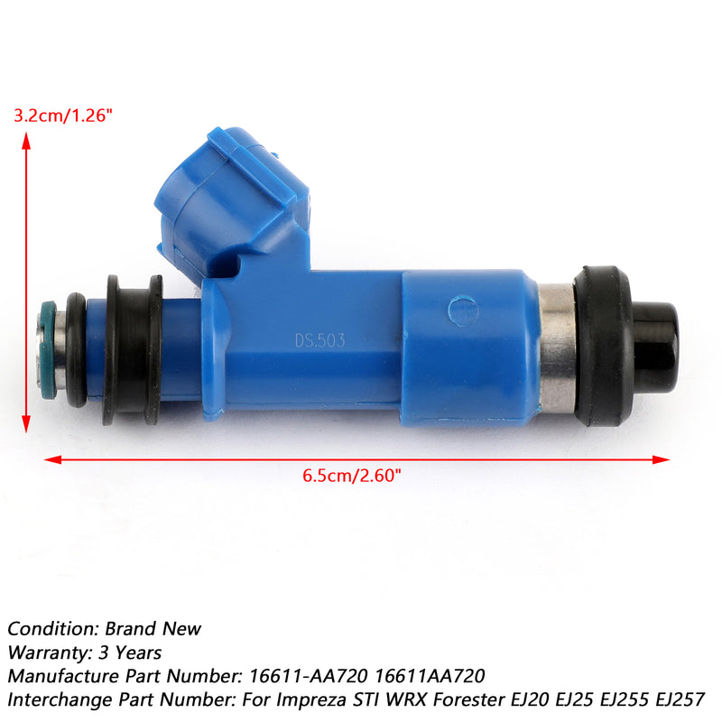 WRX / STI 16611-AA720 2.5L 1x Dark Blue 565cc Fuel Injectors 16611AA720
