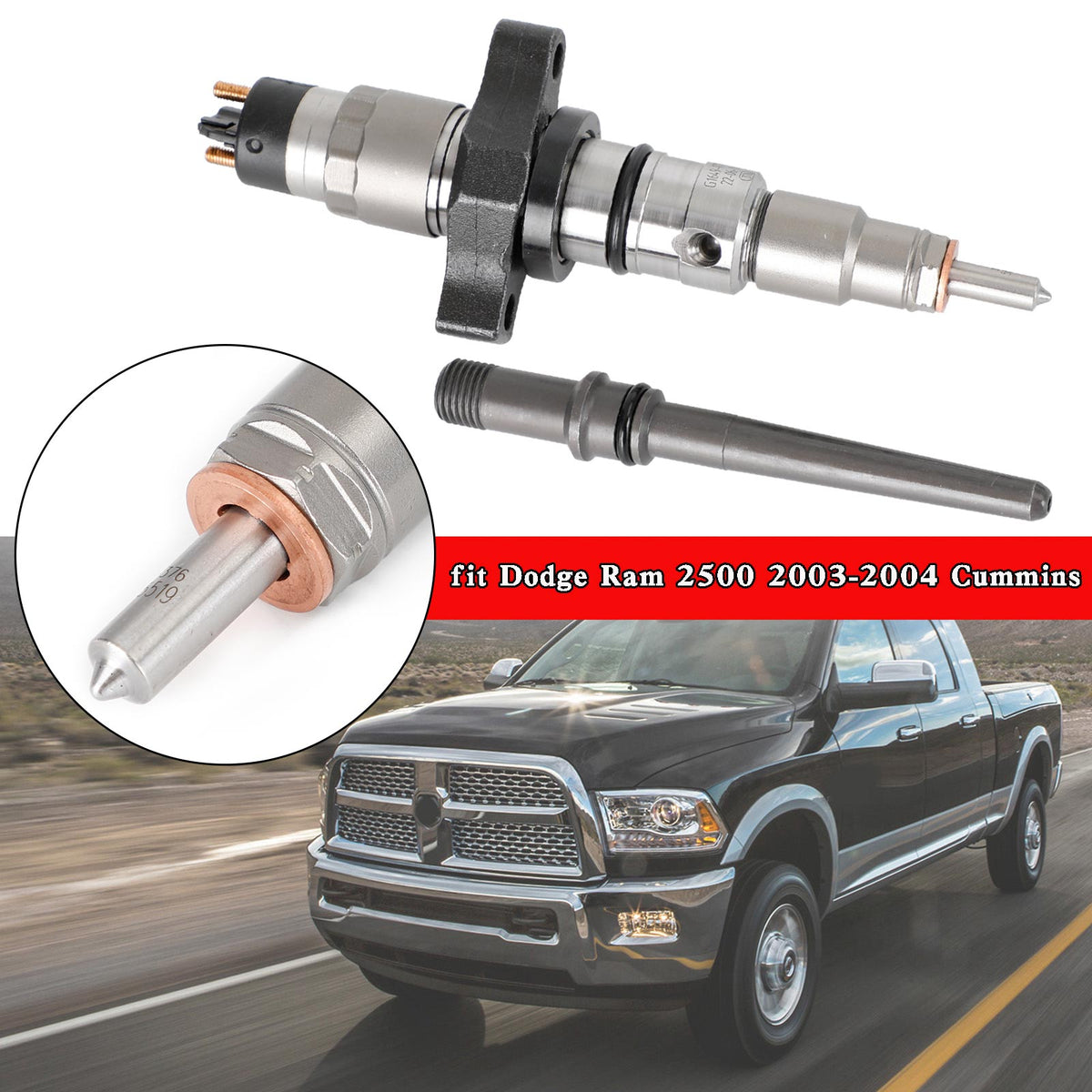 Dodge Ram 2500 2003-2004 Cummins 1PCS Common Rail Fuel Injector 0445120255
