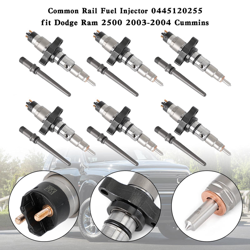 Dodge Ram 2500 2003-2004 Cummins 6PCS Common Rail Fuel Injector 0445120255