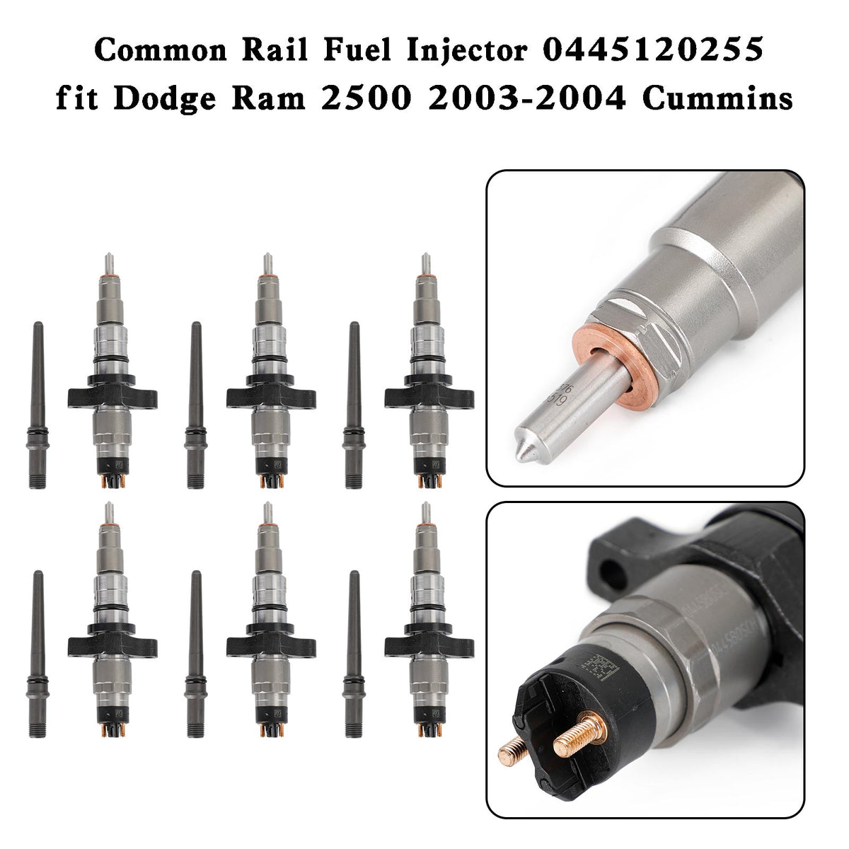 Dodge Ram 2500 2003-2004 Cummins 6PCS Common Rail Fuel Injector 0445120255