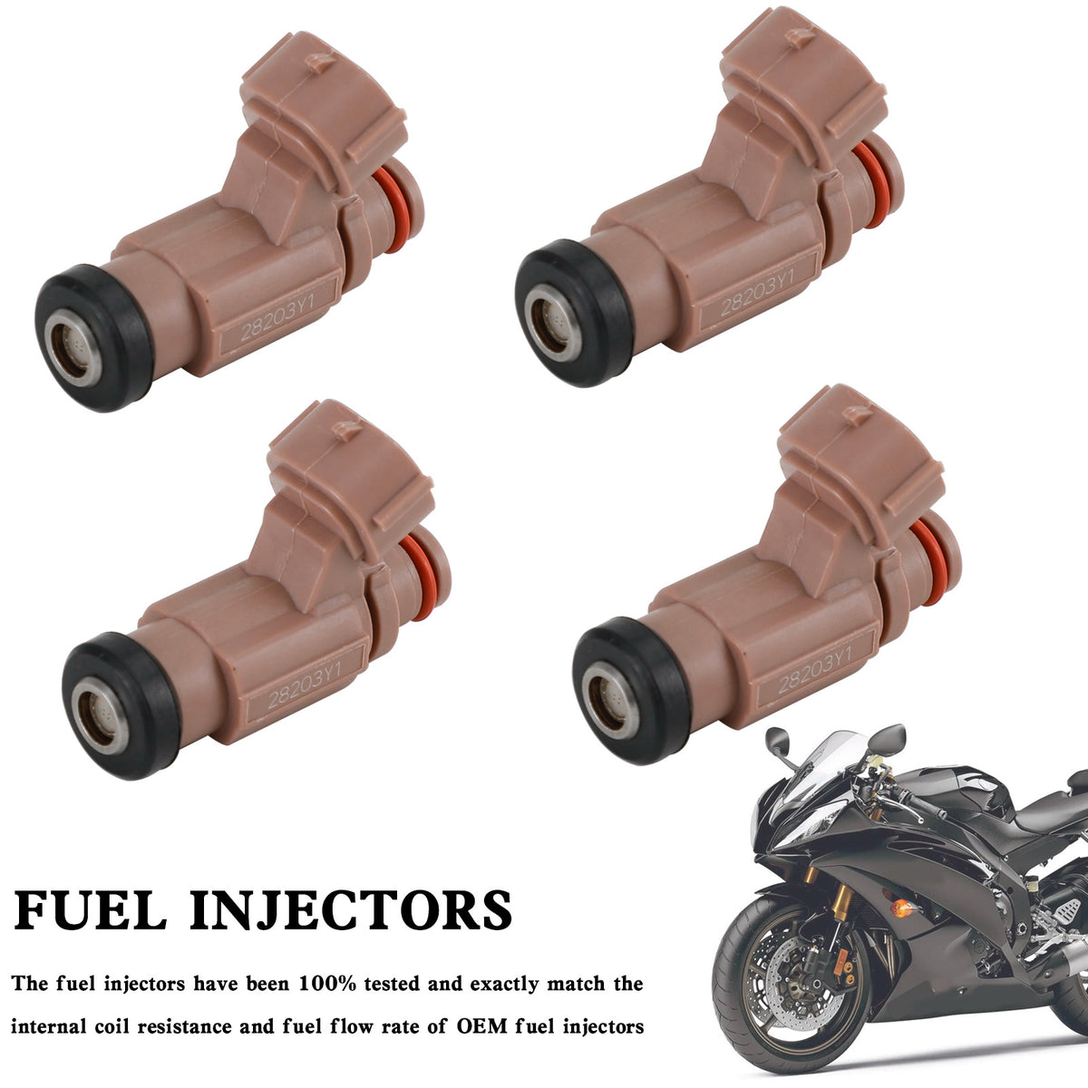 Yamaha PWC FX SX AR VX 212 232 1000 1100 4PCS 60E-13761-10-00 Fuel Injector
