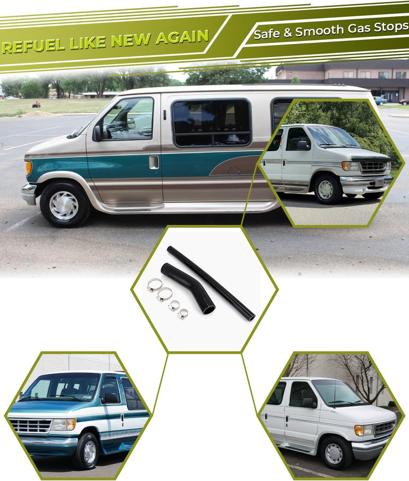 Fuel Tank Fill Neck & Vent Hose Kit for Ford Excursion Fits for Ford Excursion 2000-2005 Gas V8/V10 Only, Includes Fill Hose, Vent Hose & Clamps